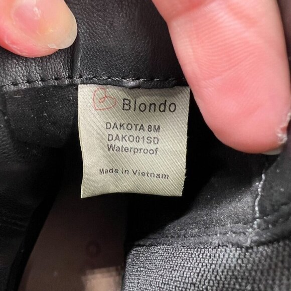 Blondo Dakota Black Leather Waterproof Lug Sole Buckle Ankle Boots 8M Fall - Picture 11 of 11